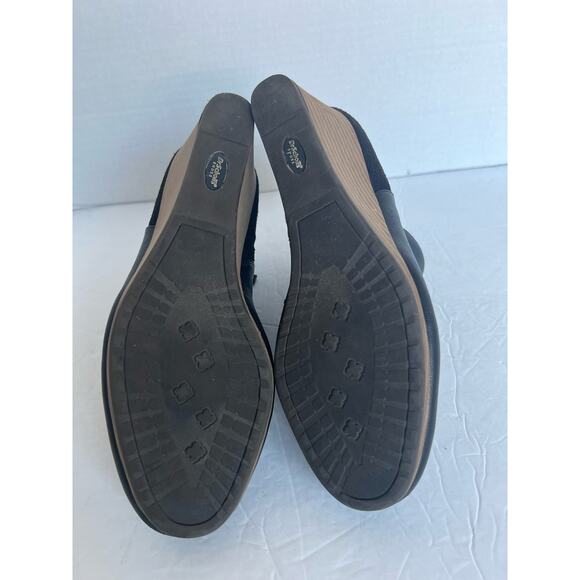 Dr. Scholl's Karlie Black Vegan Memory Foam Wedge Heel Ankle Zip Up Booties 9M - Picture 10 of 10